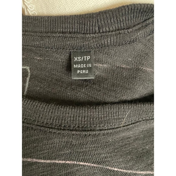 ATM Womens Crew Neck T-Shirt Top Striped Long Sleeve Size XS Black - Picture 7 of 7